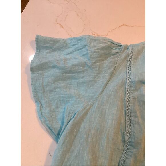 Lane Bryant Scoop Neck Peplum Linen Blend Top Sz 26 Capri SOLD OUT - Picture 9 of 11